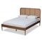 Baxton Studio Elston Mid-Century Walnut Brown Finished Wood and Synthetic Rattan Platform Bed-King 193-11488-ZORO - alternate 5